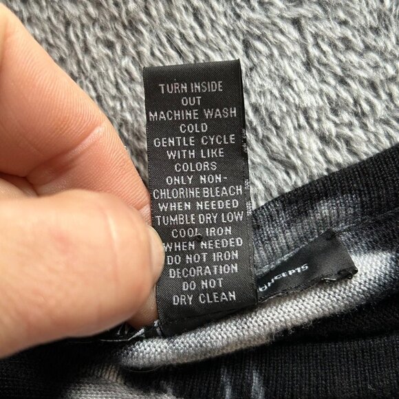 INc Womens Top Small Black White Tie Dye Sequins Retro Rave Geometric Y2K 17112 - Picture 4 of 7